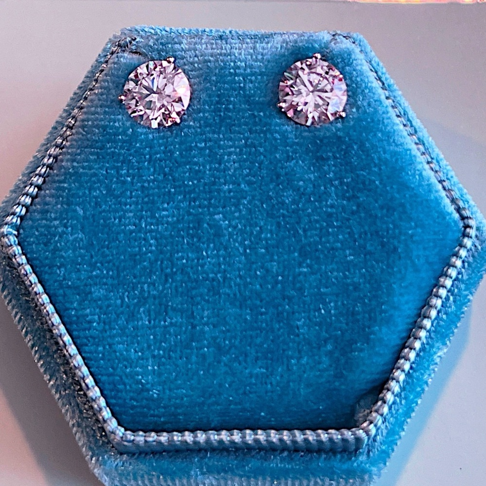Elegant 3 Carat Lab Grown Diamond Stud Earrings